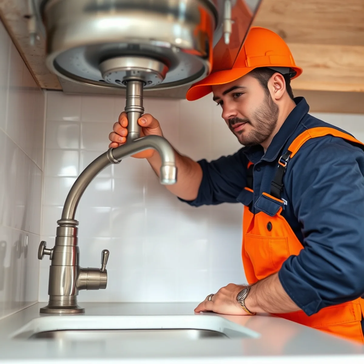 Ryan Water Systems plumber installing a new kitchen faucet in an Indianapolis home