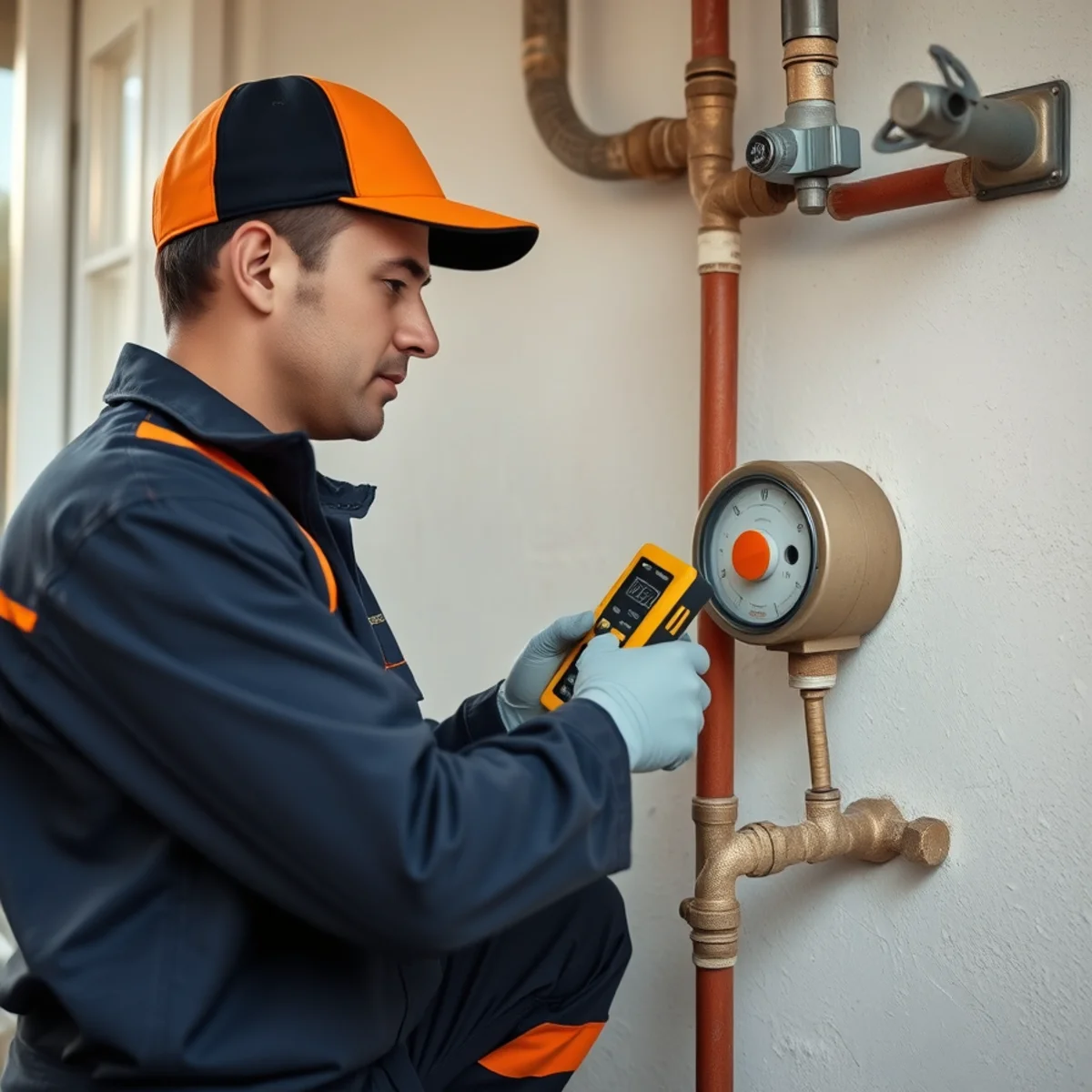 Ryan Water Systems plumber connecting a gas line to an appliance in an Indianapolis home