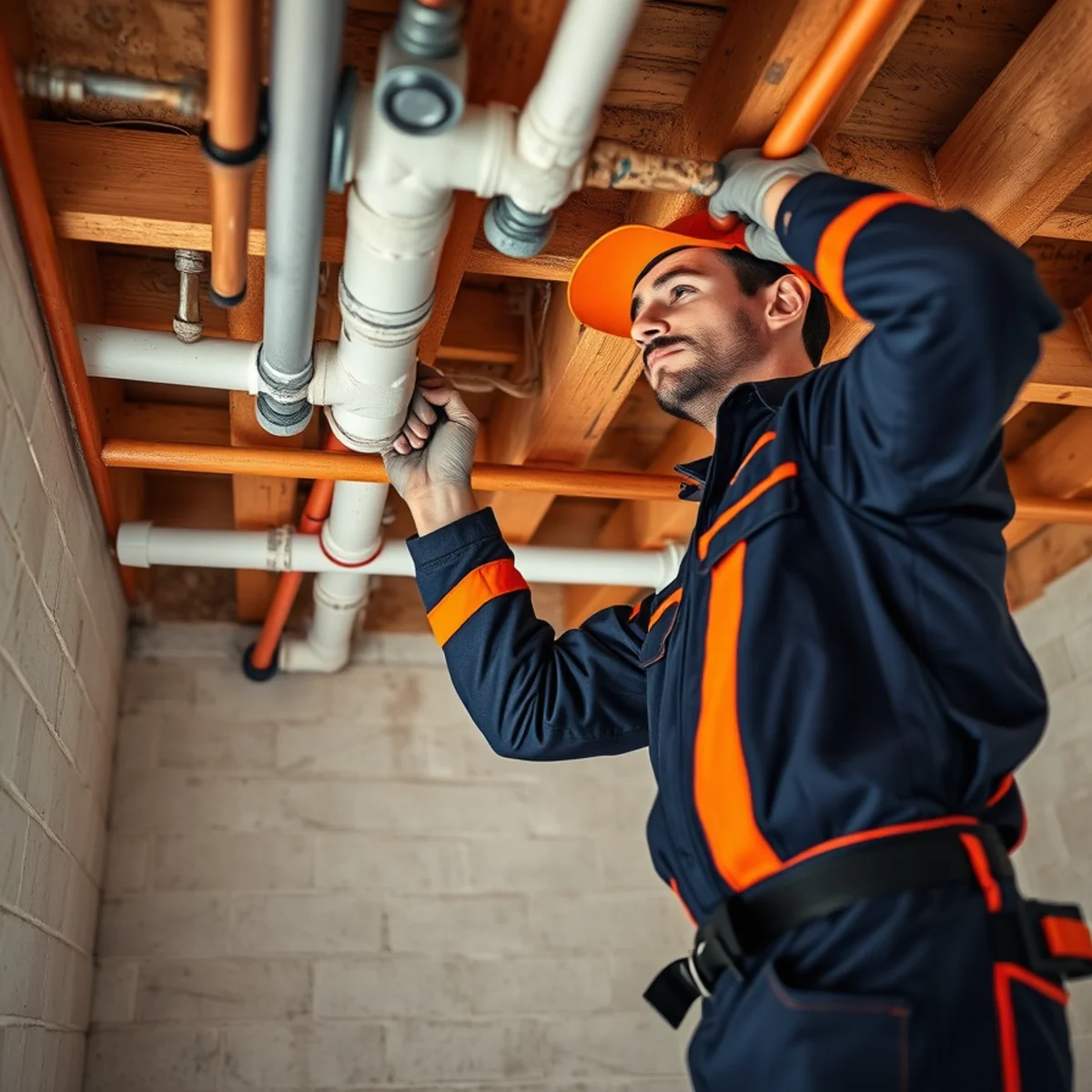 Ryan Water Systems plumber replacing an old galvanized pipe with PEX in an Indianapolis home