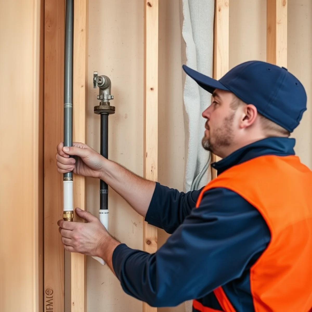 A plumber running new PEX lines during a whole-home repipe