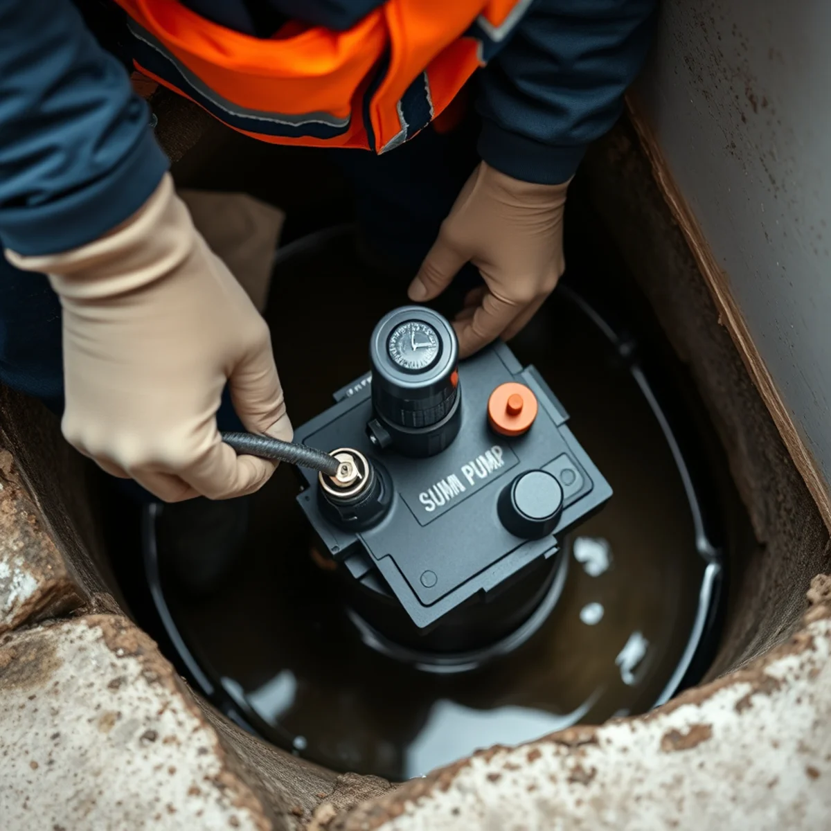 Ryan Water Systems plumber providing sump pump services in an Indianapolis, IN home